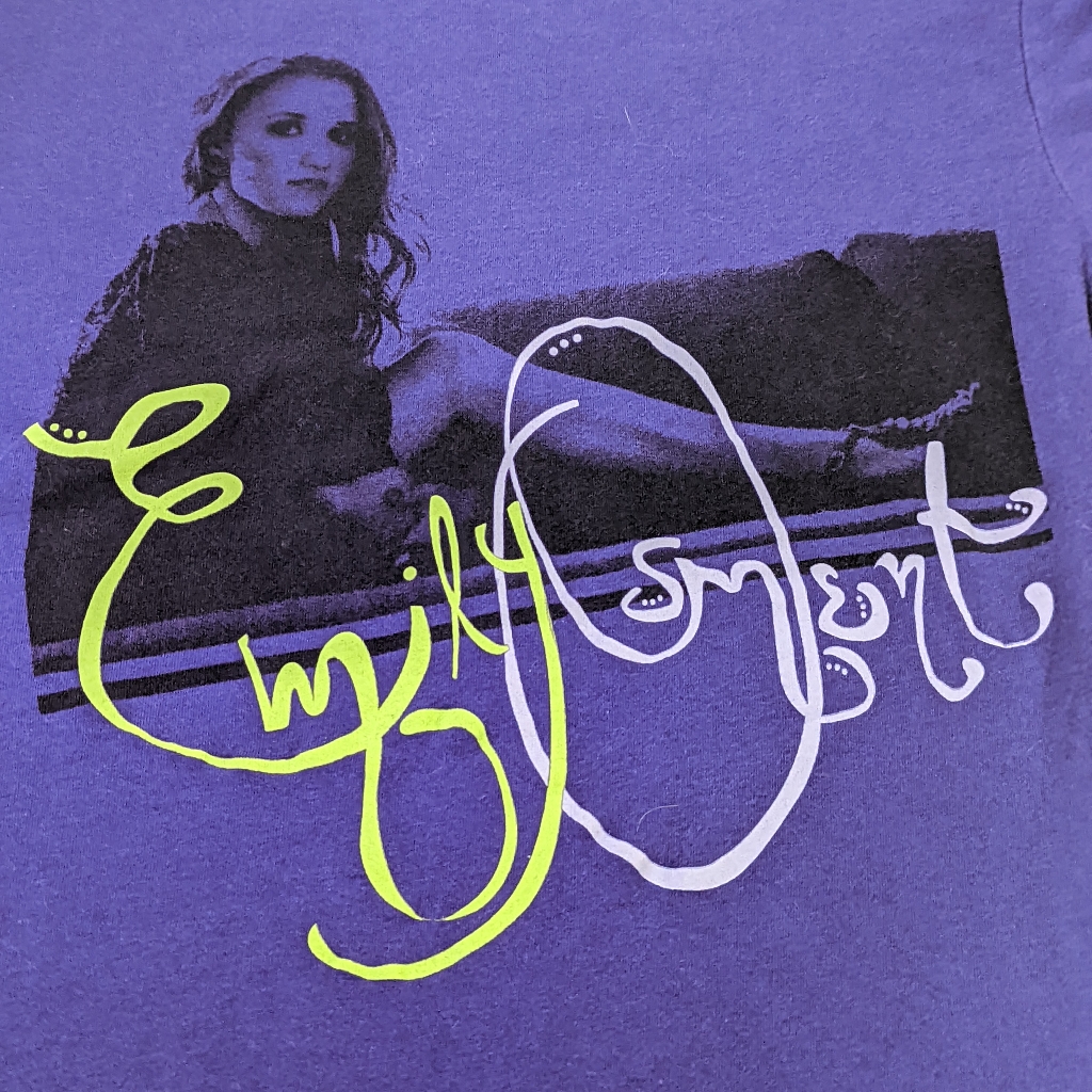 Emily Osment Autographed Purple Tee Small